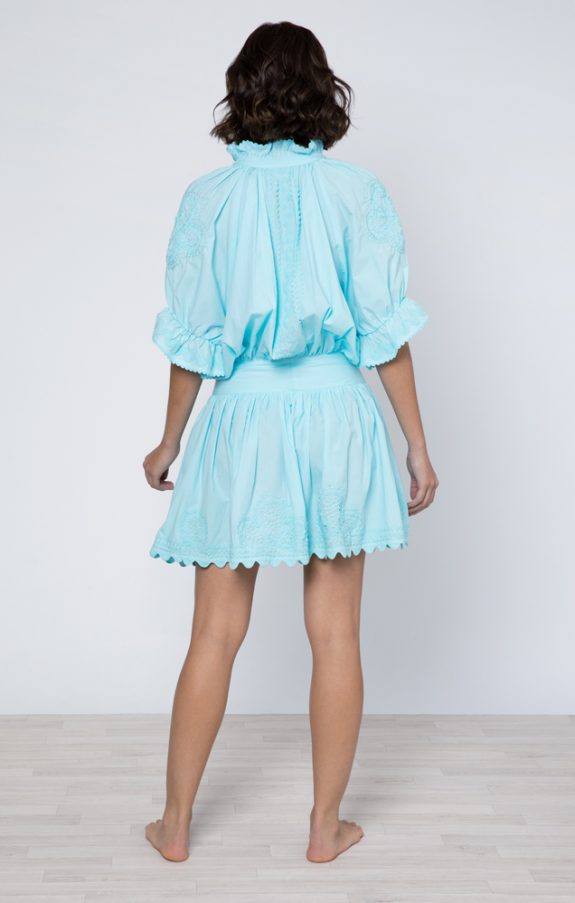 Juliet Dunn Kleid Bluson mit Rick Rack strickerei Opal – Bild 3