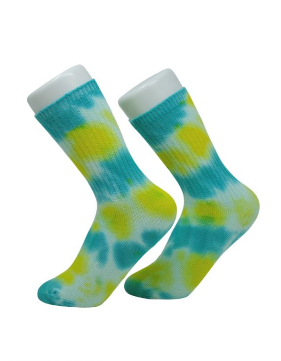 Socken Batik türkis gelb