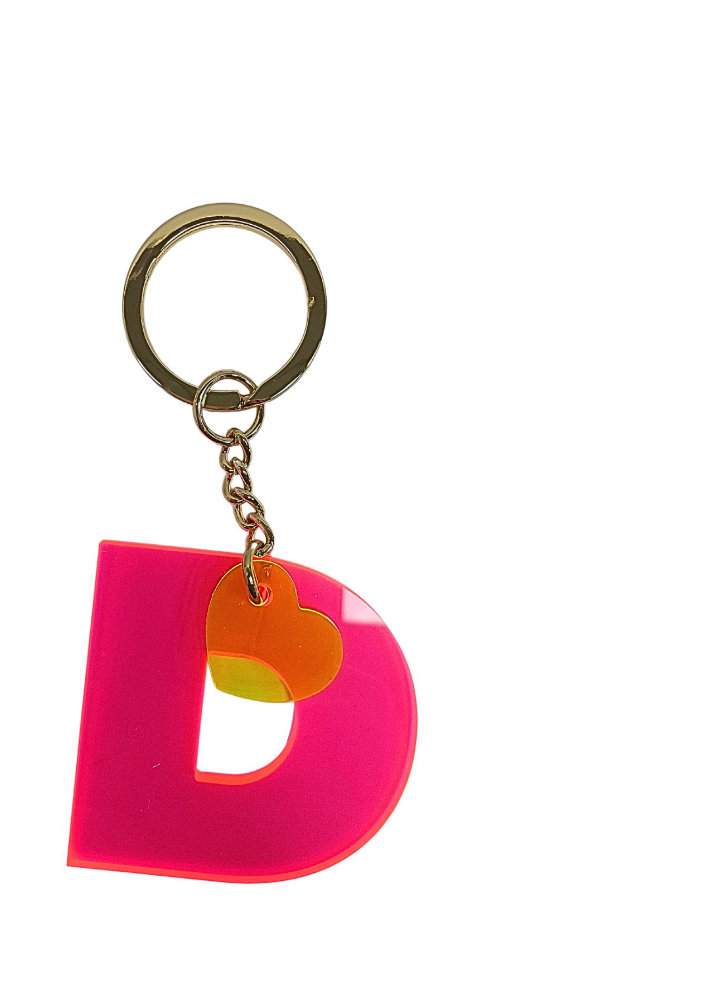 Schlüsselanhänger neon pink "A, B, C oder D" – Bild 4