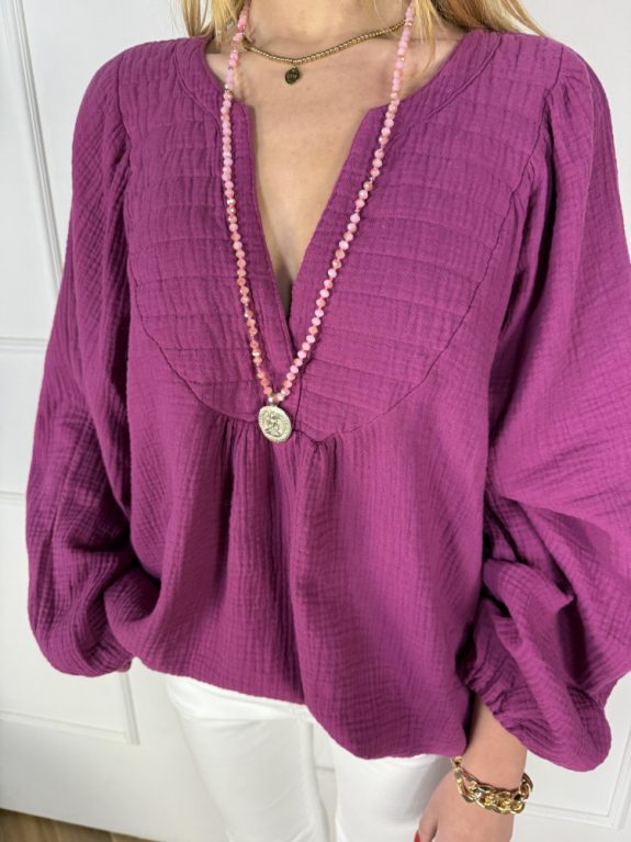 Musselin Bluse Lila
