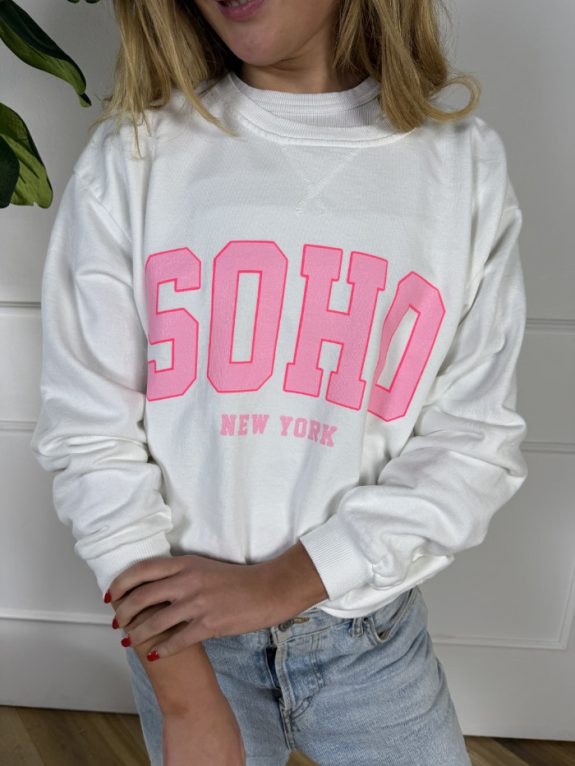 SOHO Sweater weiss pink