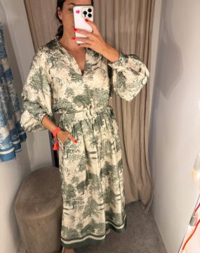 Midi-Rock – Toile de Jouy in Khaki