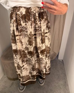 Midi-Rock – Toile de Jouy in Braun