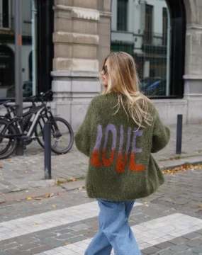 Love Cardigan Grün les tricots