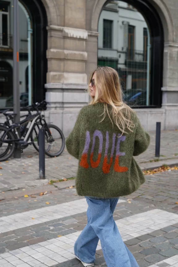 Love Cardigan Grün les tricots