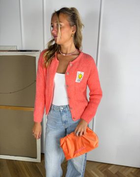Smiley Cardigan in Korall
