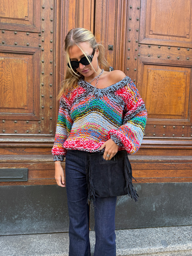 Les Tricots Laurianne Pullover V-Neck – Handgestrickt