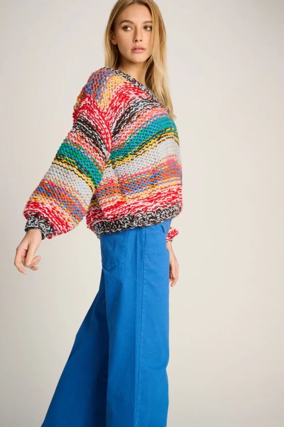 Les Tricots Laurianne Pullover V-Neck – Handgestrickt – Bild 2