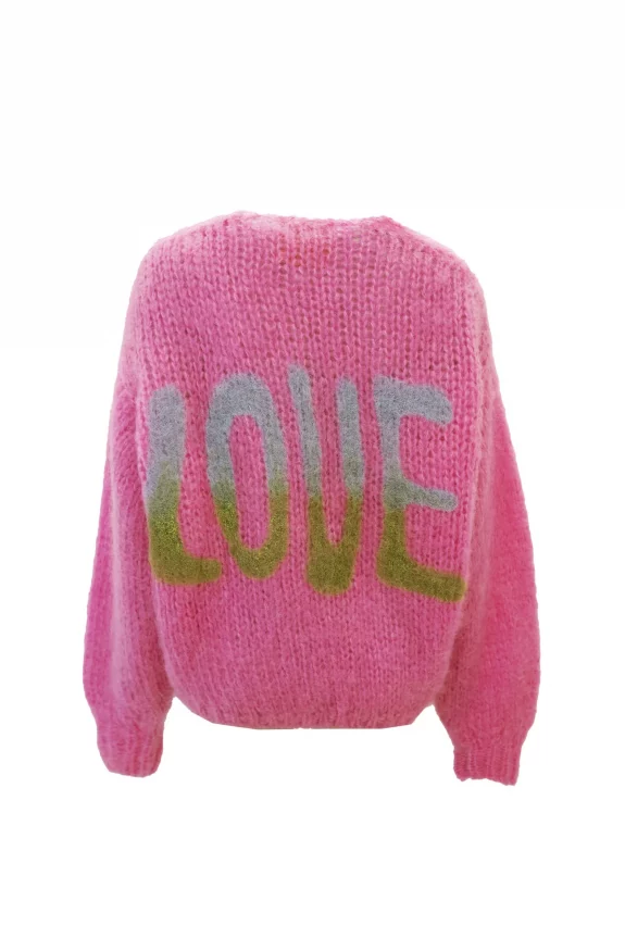 Love cardigan rosa les tricots