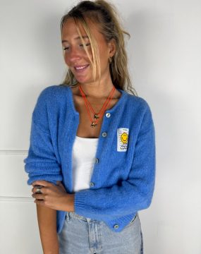 Smiley Cardigan in Royalblau