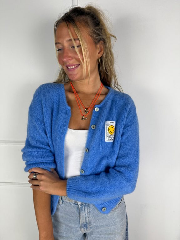 Smiley Cardigan in Royalblau