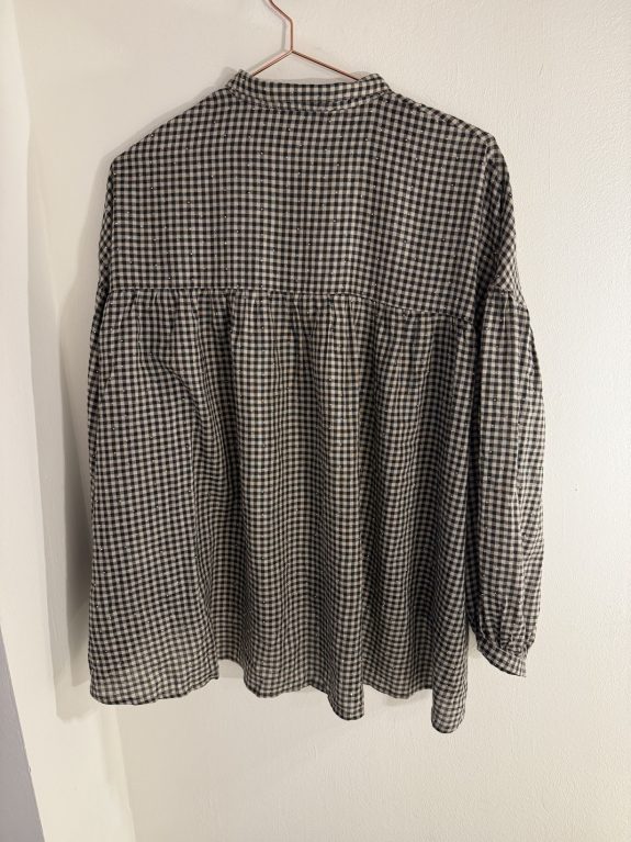 Vichy Bluse weiss schwarz mit Glitzersteinchen – Bild 4