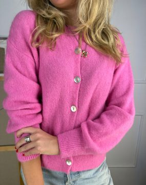 Alpaca Kurzer Cardigan – Pink
