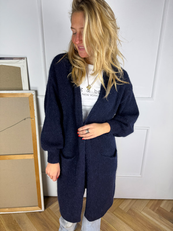 Langer Cardigan – Dunkelblau – Bild 2
