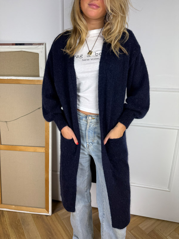 Langer Cardigan – Dunkelblau