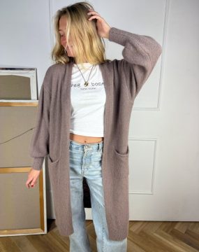 Langer Cardigan – Helles Taupe