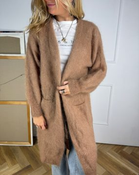 Langer Cardigan Kamel - Kid Mohair