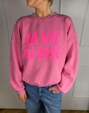 La vie en rose Sweater – Rosa mit neonpink