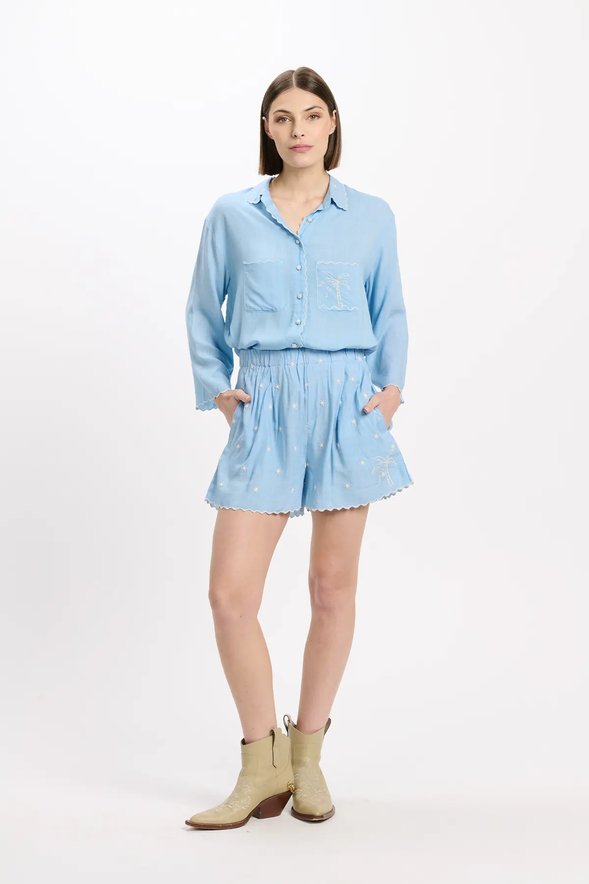 Miss June Shorts „Lumi“ Blau – Bild 3