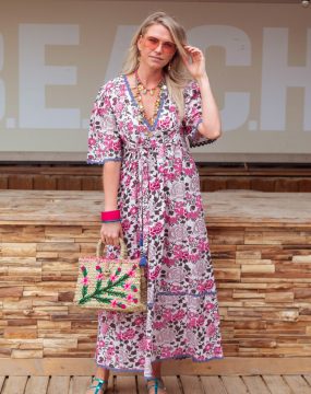 Place du Soleil Maxikleid mit floralem Print