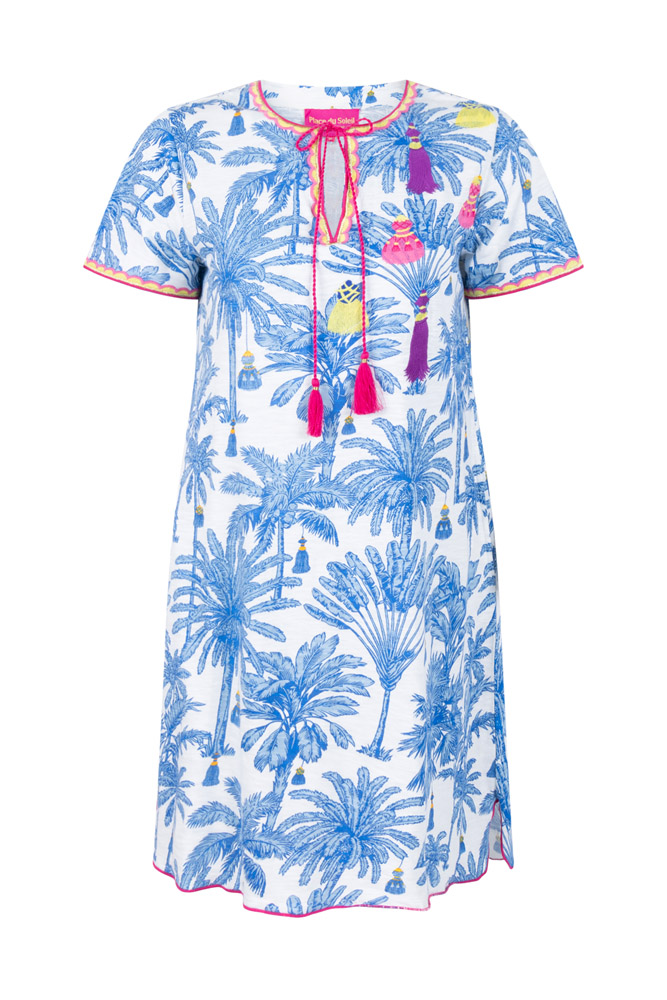 Place du Soleil Kleid mit Palmenprint – Bild 2