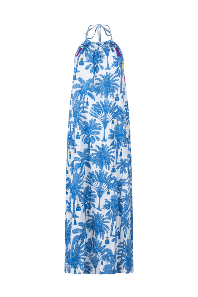 Place du Soleil Neckholder Kleid mit Palmendruck – Bild 2