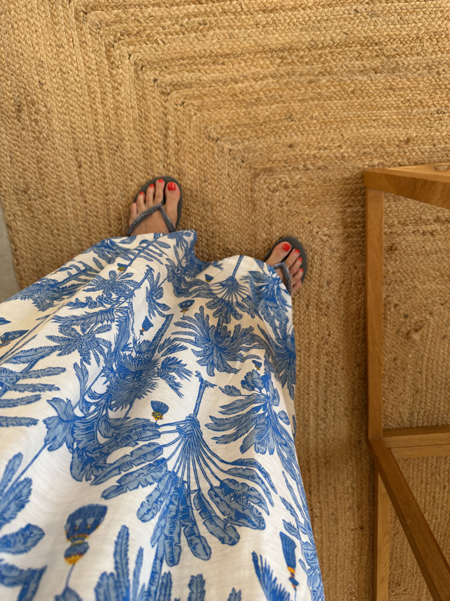 Place du Soleil Neckholder Kleid mit Palmendruck – Bild 5