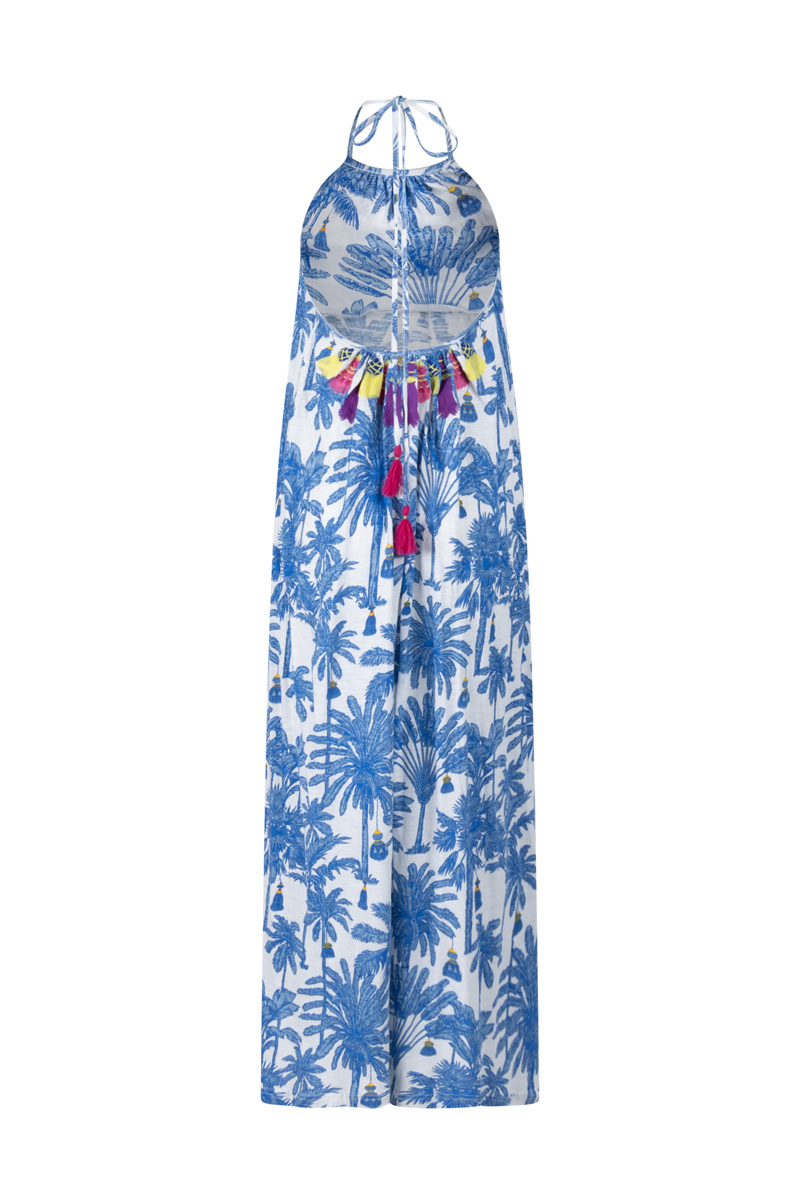 Place du Soleil Neckholder Kleid mit Palmendruck – Bild 6