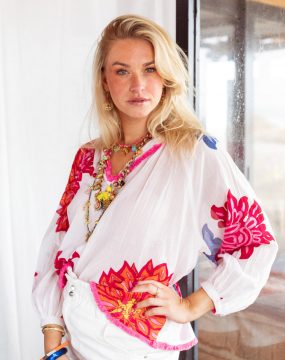 Place du Soleil Bluse mit floralem Print