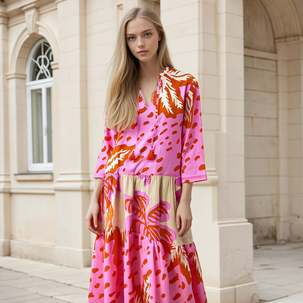 Soul Kathrine Kleid „Bloom Red Palm“