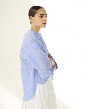 Bluse „Lucca“ – JcSophie | Kollektion: Serenity | Weiß-Blau gestreift