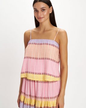 Pearl & Caviar Top mit Pastellstreifen