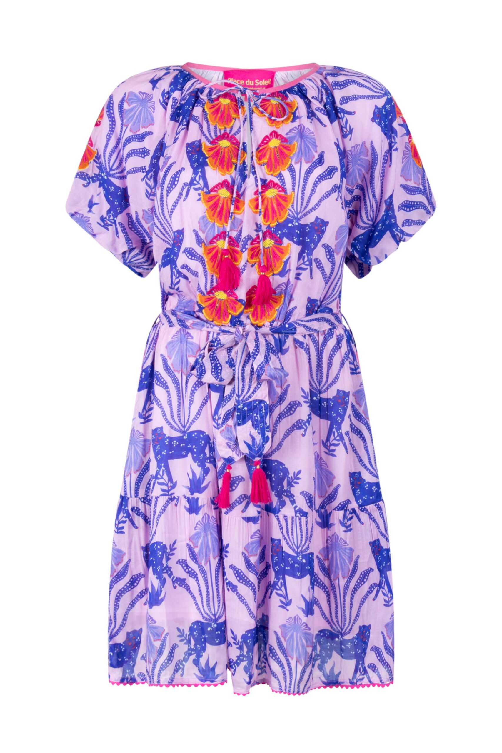 Kleid Tiger-Palmen Druck Place du Soleil – Bild 2