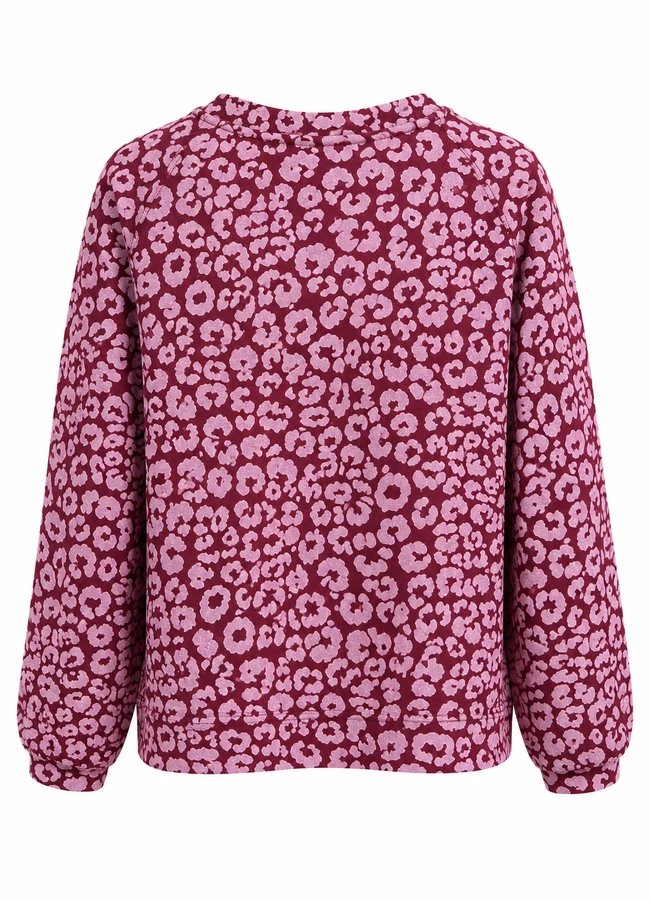 Sweatshirt Leo Bordeaux & Rosa – Bild 2