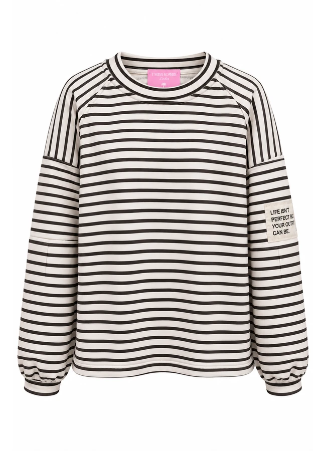 Sweatshirt Beige-Braun gestreift