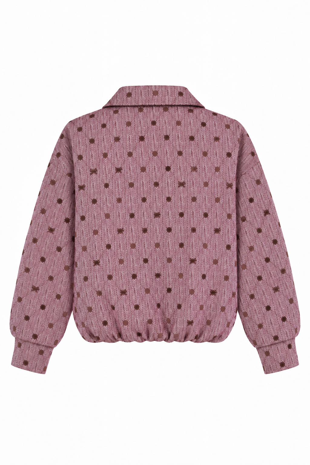 Jacke Rosa mit Fischgrätenmuster & Punkten – Bild 3