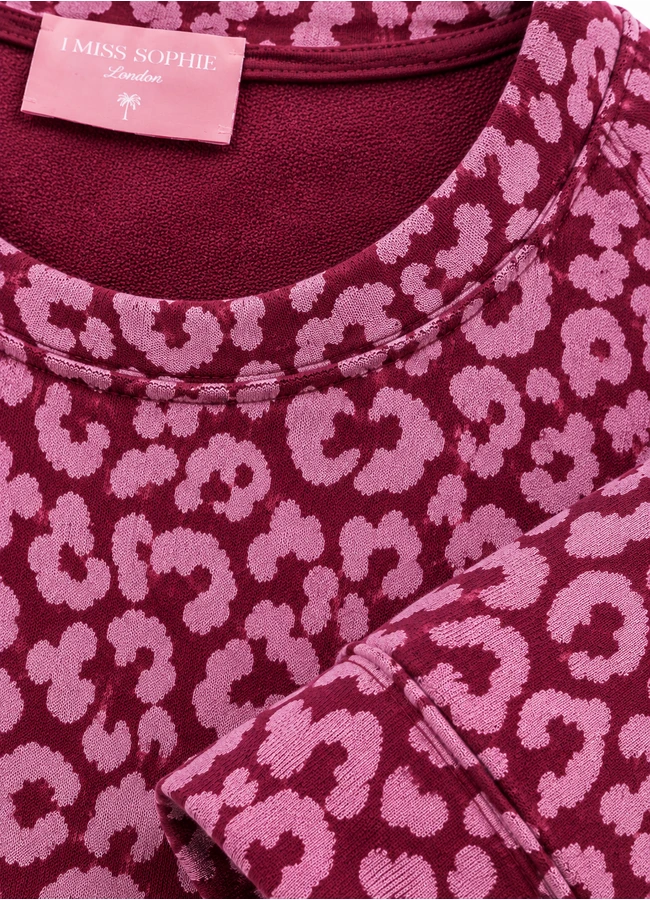 Sweatshirt Leo Bordeaux & Rosa – Bild 4