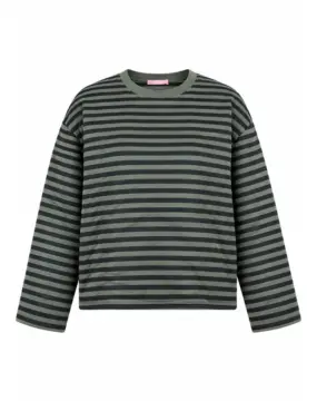 Oversize Longsleeve grün-schwarz
