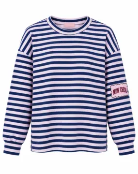 Longsleeve Blau-weiß