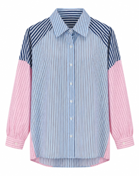 Oversize Streifenbluse Multicolor