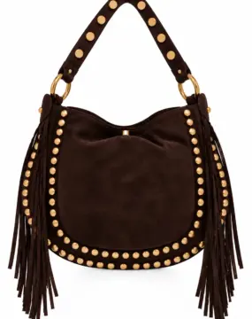 Ledertasche mit Nieten braun