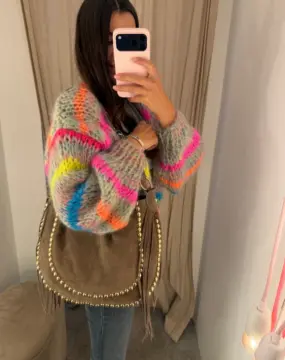 Wildledertasche mit Nieten