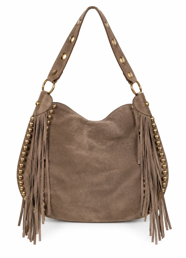 Wildledertasche mit Nieten – Bild 4