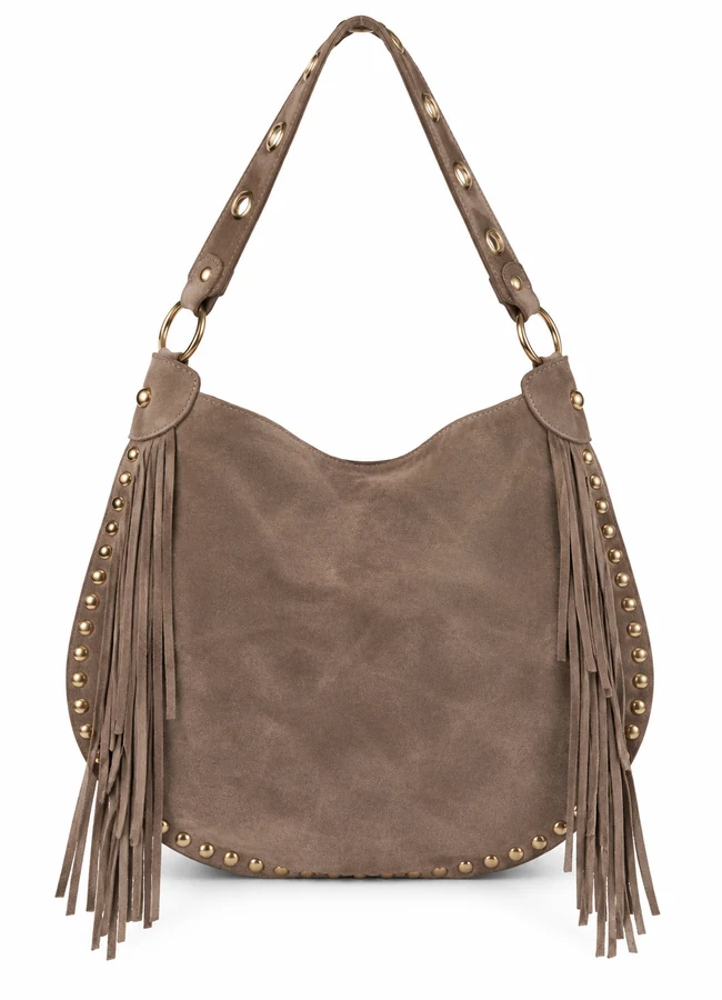 Wildledertasche mit Nieten – Bild 3